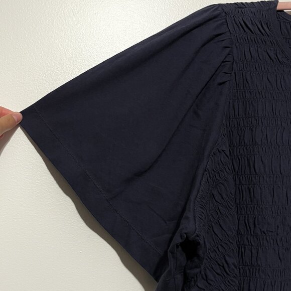 Old Navy Lot 2 Womens Smocked Blouses 3X Pink Navy Flutter Sleeve Romantic - Picture 3 of 11